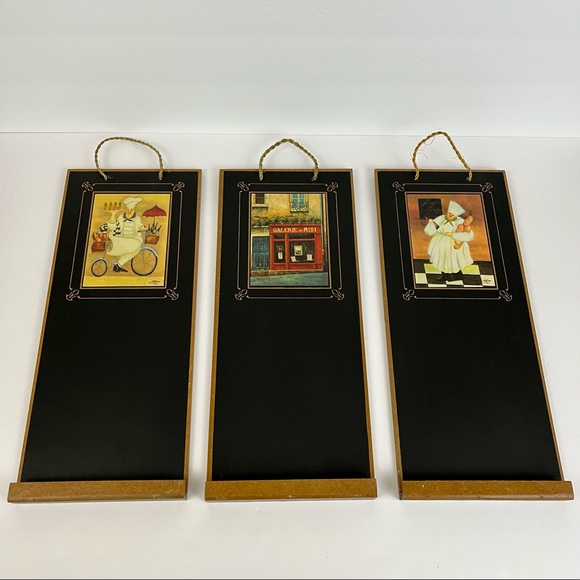 Set of Three Italian Chef Kitchen Hanging Chalk Boards - Picture 3 of 12